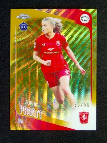 2025-26 Topps Chrome UEFA Women's Sophie Proost #42 Gold Wave /50
