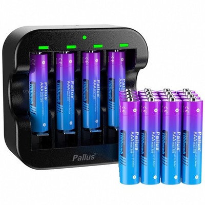 Pallus Lithium Akku Batterien AAA Aufladbar 1,5V AAA Wiederaufladbar Batterien