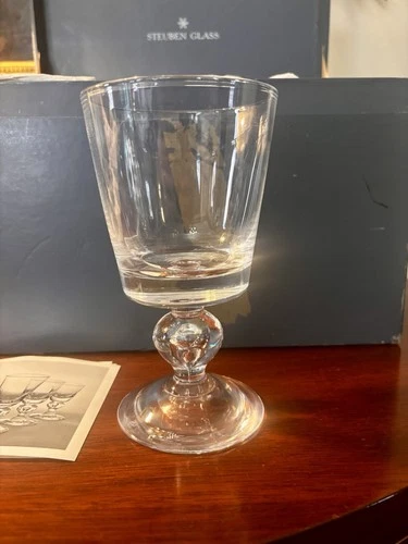 Signed Set of 6 Steuben Lead-Crystal 7877 Water Goblets w/Original Box & Sleeves