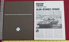 Original 1980 ALFA ROMEO Spider Veloce 2000 Sales Brochure Motor Trend Road Test