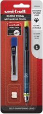 uni-ball Kuru Toga Mechanical Pencil 0.7mm Black Self Sharpening HB 2 Lead