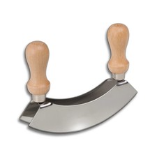 Hofmeister Weighing Knife for Herbs Double Blade 14 cm Round Knife Stainless Steel