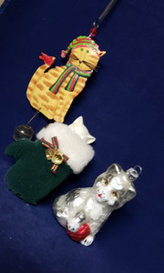 Cat Ornaments Lot Of 3 Includes Enesco