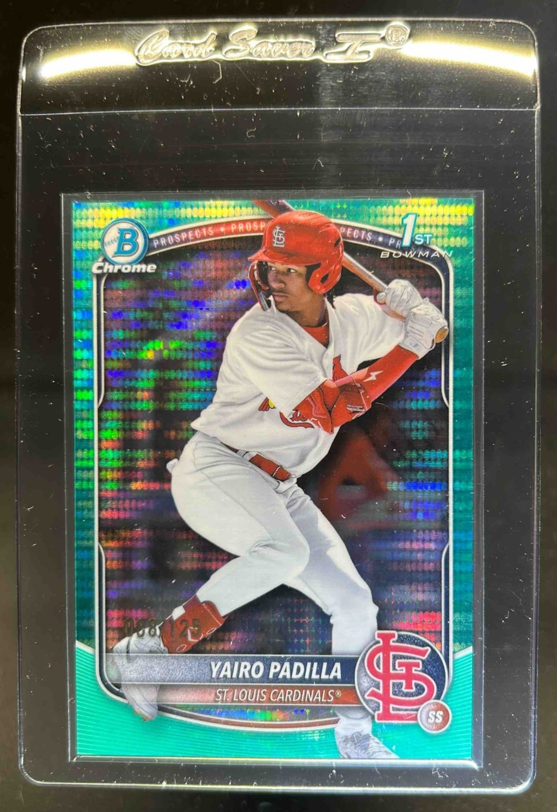 2025 Bowman Chrome Yairo Padilla Aqua Pulsar Refractor 1st Prospect #/125