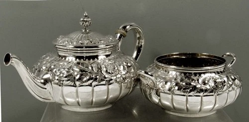 Gorham Sterling Silver Tea Set     1895 RARE DESIGN