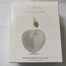 2018 Hallmark Remembered with Love Porcelain Heart Memorial Ornament NEW