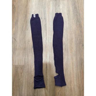 Lululemon Athletica Purple Cable Knit Stirrup Leg Warmers One Size Yoga Dance