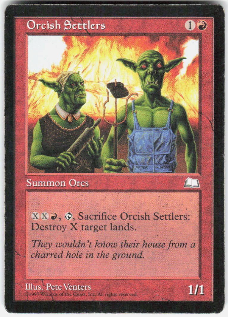 Orcish Settlers Uncommon Weatherlight Magic: The Gathering Heavily Played