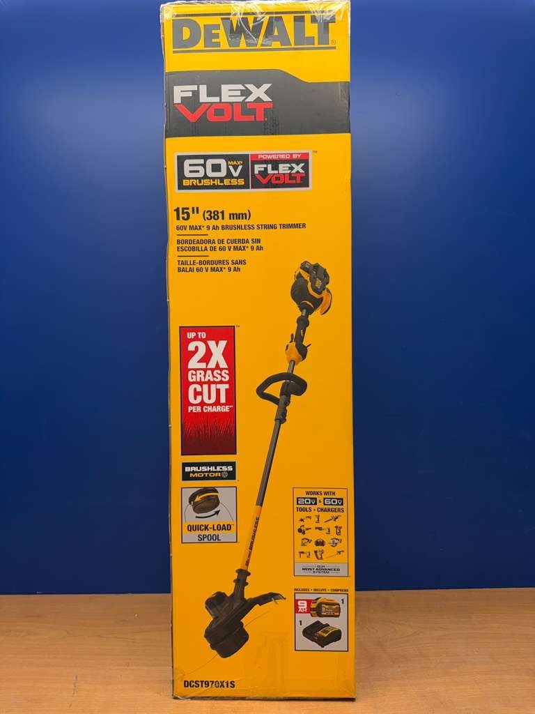 NEW IN BOX -SEALED- DEWALT DCST970X1S 60V 15 inch String Grass Trimmer