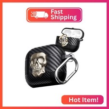Fofvccv for AirPods Pro 3 Skull Case with Lock  Keychain for Men KL Gold
