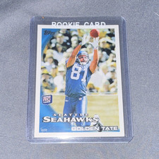 Topps 2010 Golden Tate Seattle Seahawks #398 Rookie Helmet On Base Set Card. rookie card picture