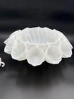 Vintage Hazel Atlas Milk Glass Alpine White Swirl Punch Bowl 15 Cups Excellent