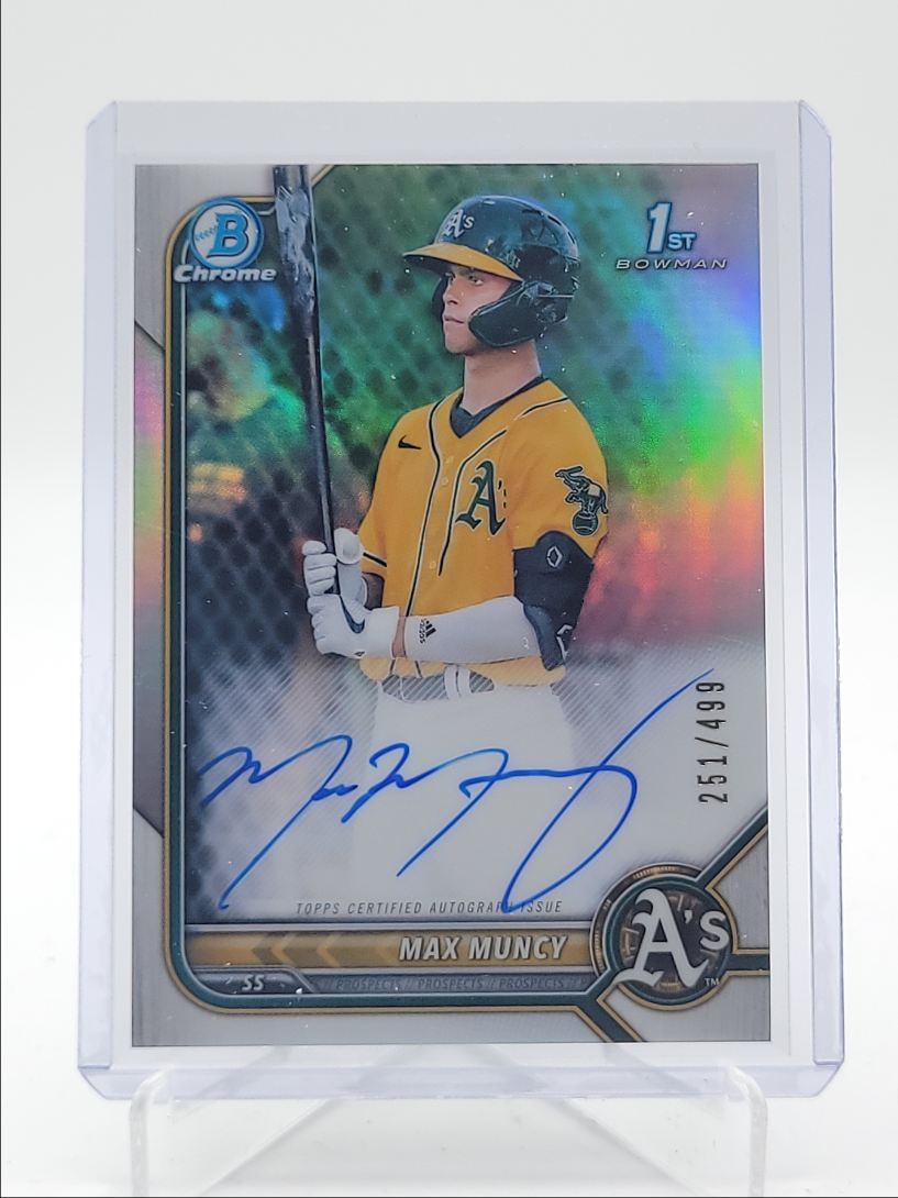 MAX MUNCY 2022 BOWMAN CHROME 1ST AUTOGRAPH REFRACTOR AUTO /499 Q3967