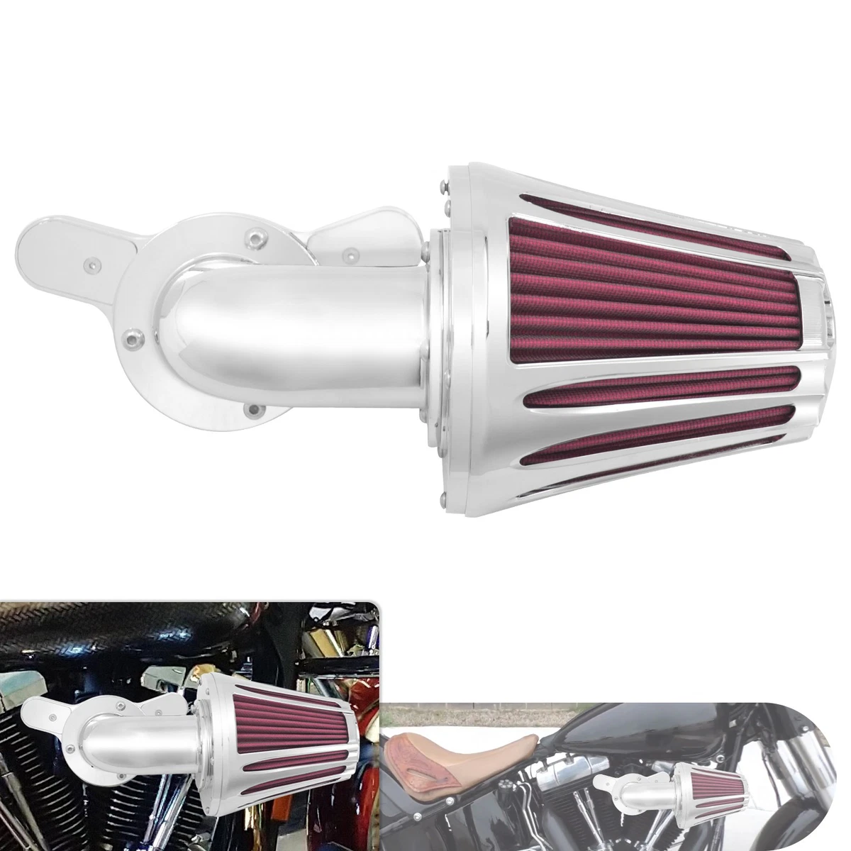 Chrome Motorcycle & Scooter Air Filters for Harley-Davidson Fat