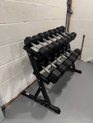 Brand New Dumbbell Set and Rack - 10lb to 40lb - 350lb set, 7 Pairs, Home Gym