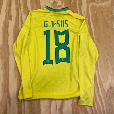 Brazil 2022 World Cup Home Jersey – Gabriel Jesus – Long Sleeve