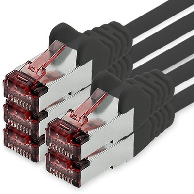 Cat.7 Cavo di Rete 3 metri - Nero - 10 Pezzi - Ethernet LAN Cat.7 SFTP PIMF LSZH Spina RJ45 Cat6a 10 Gbit s