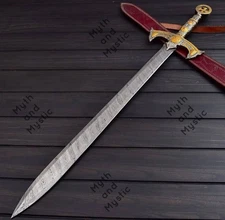 Templar Knight Sword W Sheath Crusader Cross Design Historical Christmas Gift Bf
