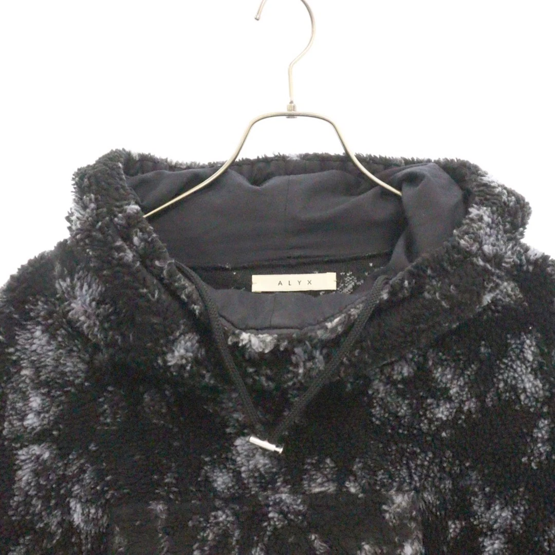 1017 ALYX 9SM Alix Fleece Pullover Felpa con Cappuccio Modello Totale Anorak Nero Usato2