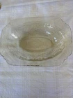 Vtg Yellow Amber Federal Madrid Rectangular Depression Glass Serving Dish 10”-7”