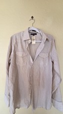 Banana Republic Slim Fit Striped Dress Shirt Mens 14-14.5 S Woven in Italy NWT