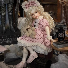 1/6 BJD Doll with Makeup Sissi Vintage Curly-haired Doll Full Set Handmade Toys