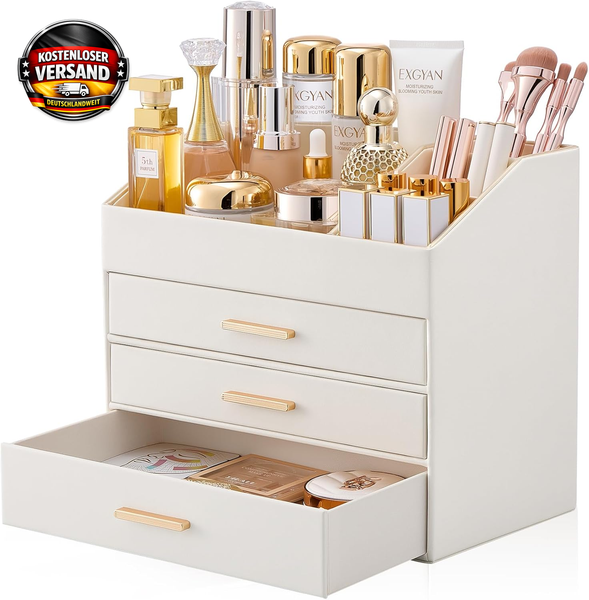 Make-Up Organizer Schubladen FüR Kosmetik Lippenstifte Pinsel RoséGold-image