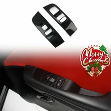 Carbon Fiber Door Window Switch Panel Trim Cover For Dodge Challenger 2015-20