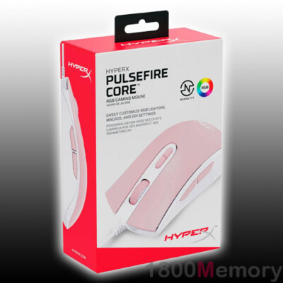 HyperX Pulsefire Core RGB Gaming Mouse Pink White 6200dpi NGenuity