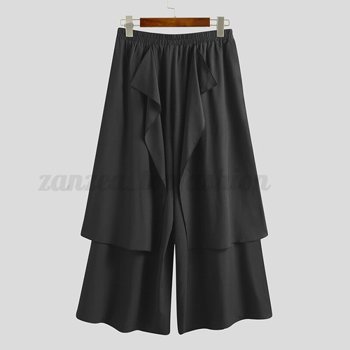 Pantaloni da uomo hippie punk harem gonna larghi gotici casual larghi hip hop US - Foto 8 di 13