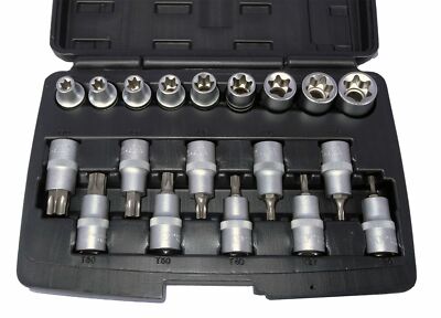 Welzh Werkzeug E-Torx & Torx Bit Socket Set 19-Piece 1/2Dr T20-T70, E10-E24, 
