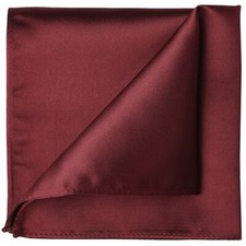Burgundy Red Mens Pocket Square Satin Handkerchief  Gift Box