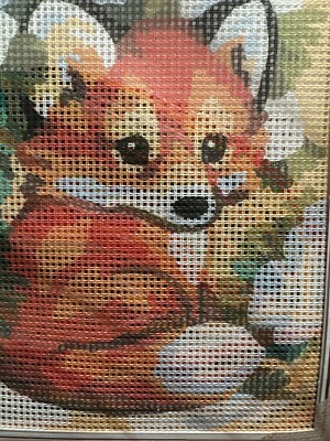 Collection D Art Printed needlepoint tapestry kits With Floss  20x25 Cm  Fox