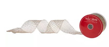 NEW Champagne Metallic Mesh Rib 2.5" Wired Ribbon - 30 Ft 2 1/2" Wire Edge
