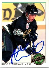 Russ Courtnall autographed Hockey Card (Dallas Stars 1993 O-Pee-Chee Premier #20