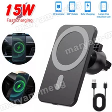 15W Magnetic Wireless Fast Charger Car Mount Holder For iPhone 13 14 15 Pro Max