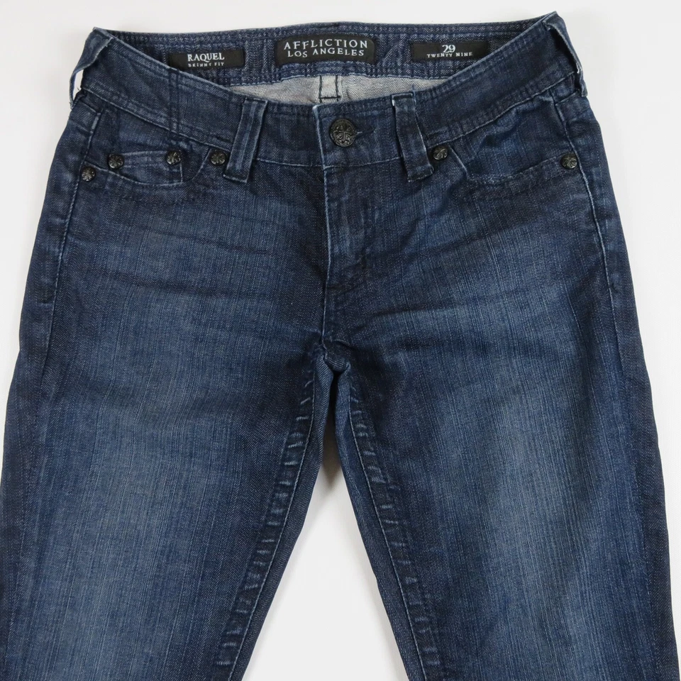 Pantalones de mezclilla ajustados AFFLICTION LOS ANGELES Raquel talla 29 cintura X 31" largo Foto 2 de 4