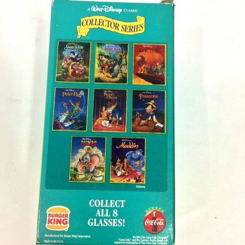 Bicchieri Disney da collezione, set di 8, di Burger King/Coca Cola 1994 nuovi con scatola - Foto 10 di 12