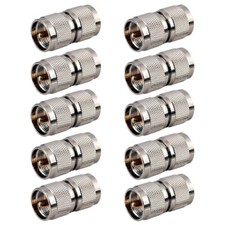 10x UHF male plug PL-259 PL259 to UHF Male Straight RF Coaxial Connector Adapter