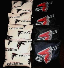 ATLANTA FALCONS NFL FANS RED BLACK 8 ACA Regulation Cornhole Bean Bags B292