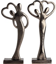 Couple In Love Heart Figurine Sculpture Ornament (Set of 2)