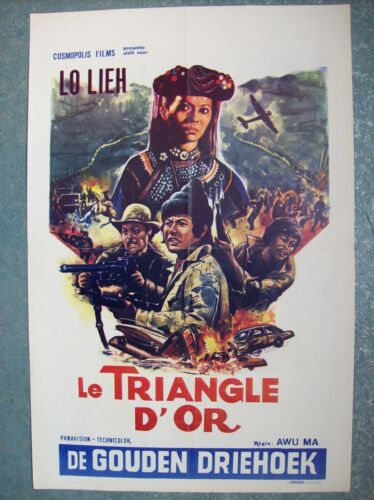 affiche cinéma originale triangle d'or vers 1970 Awu Ma Lo Lieh - Picture 1 of 1