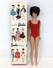 VTG 1962 Mattel Barbie Midge #850 Brunette Bubblecut SL Doll Box & Swimsuit