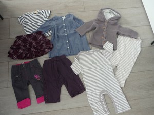 Lot De 8 Vetements Bebe Fille Taille 3 Mois Gilet Tee Shirt Jupe Pantalons Ebay