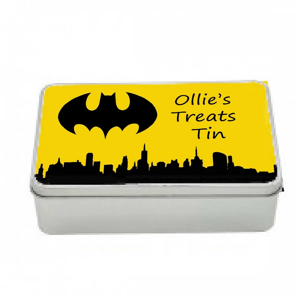 Personalised Batman Tin, Super hero Treat tin, cards Tin, Birthday Boy Gift - Image 3 of 3