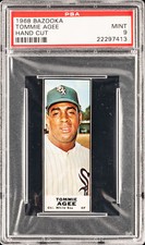 1968 Bazooka Baseball Tommie Agee Hand Cut PSA 9