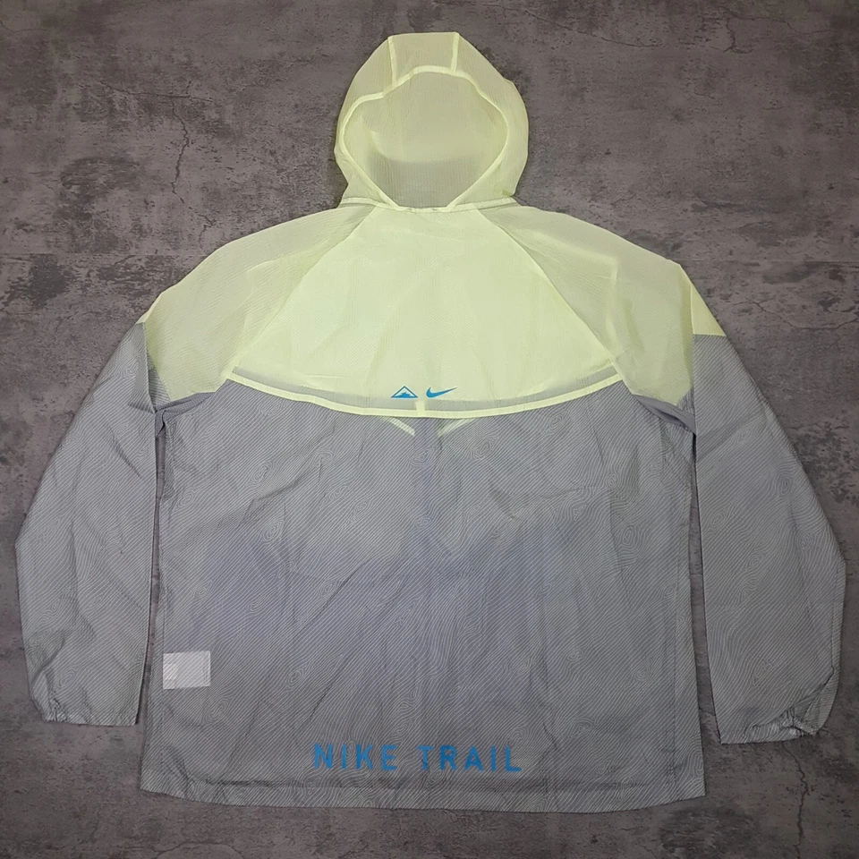 Nike Windrunner Hooded Trail Running Lightweight Jacket Mens Size XL Grey Green - Image 2 of 4