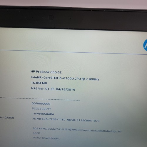 HP ProBook 650 G2 Core i5-6300U 2.4GHz 16GB RAM 512GB SSD 15.6" ***BOOT TO BIOS - Afbeelding 10 van 16