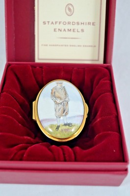 STAFFORDSHIRE EMAILLE SCHATULLE - NORTH BERWICK VON SPY WIE IN VANITY FAIR 1906 ABGEBILDET