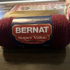 1 Skein Of Bernat Super Value Yarn 8 Oz Color Burgundy 4 Ply Acrylic New
